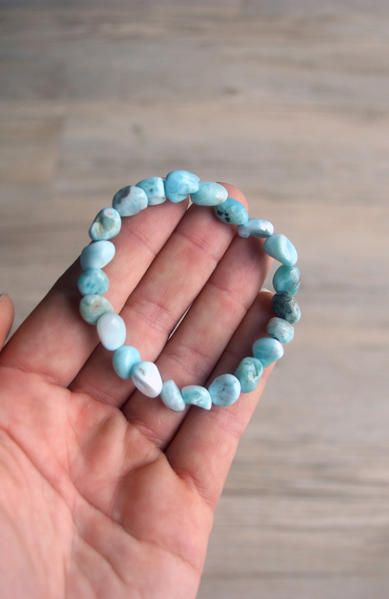 Larimar Nugget Bead 8-10mm Bracelet 443